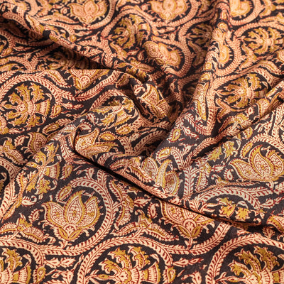 Beige - Original Pedana Kalamkari Block Printed Cotton Table Cover (45 x 45 in)