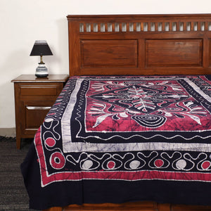 Black - Hand Batik Printed Cotton Single Bed Cover (96 x 59 in) 48