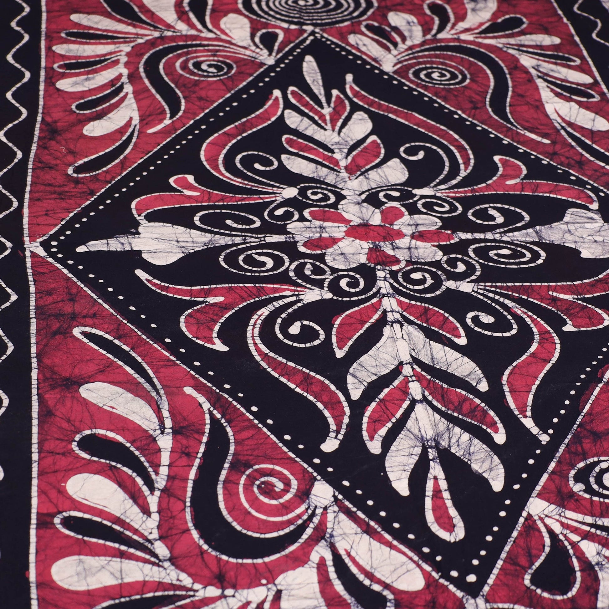 Black - Hand Batik Printed Cotton Single Bed Cover (96 x 59 in) 48