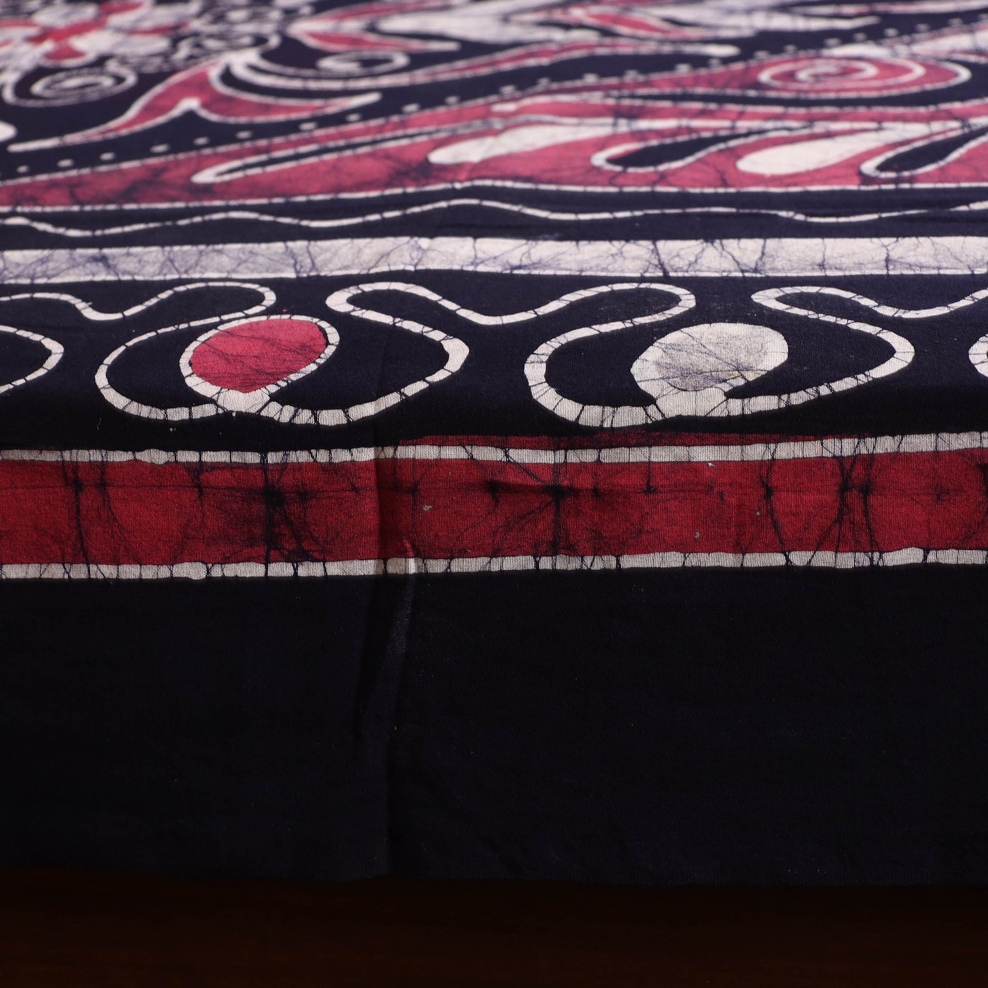 Black - Hand Batik Printed Cotton Single Bed Cover (96 x 59 in) 48