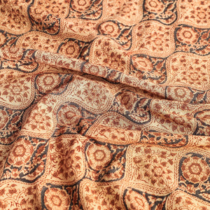 Beige - Original Pedana Kalamkari Block Printed Cotton Table Cover (45 x 45 in)