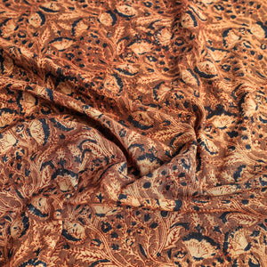Brown - Original Pedana Kalamkari Block Printed Cotton Table Cover (45 x 45 in)