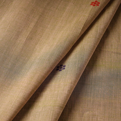 Brown - Mangalagiri Handloom Cotton Thread Buti Fabric