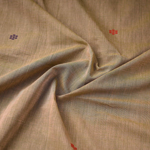 Brown - Mangalagiri Handloom Cotton Thread Buti Fabric
