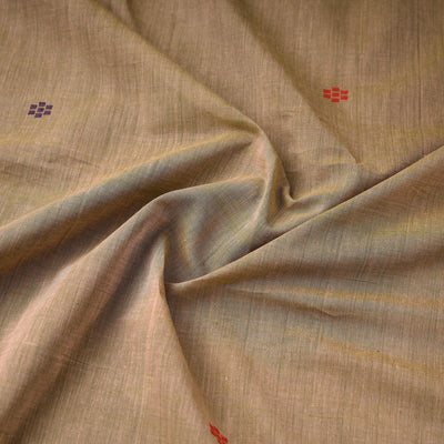 Brown - Mangalagiri Handloom Cotton Thread Buti Fabric