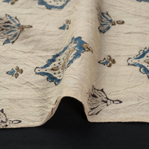 Beige - Pure Wool Handloom Ajrakh Print Fabric 04