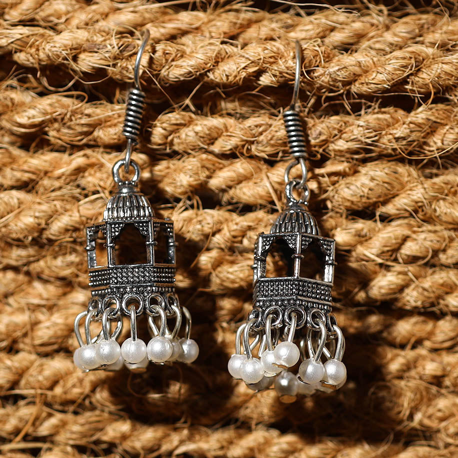 Adhya Handcrafted GS Beaded Jhumki Earrings