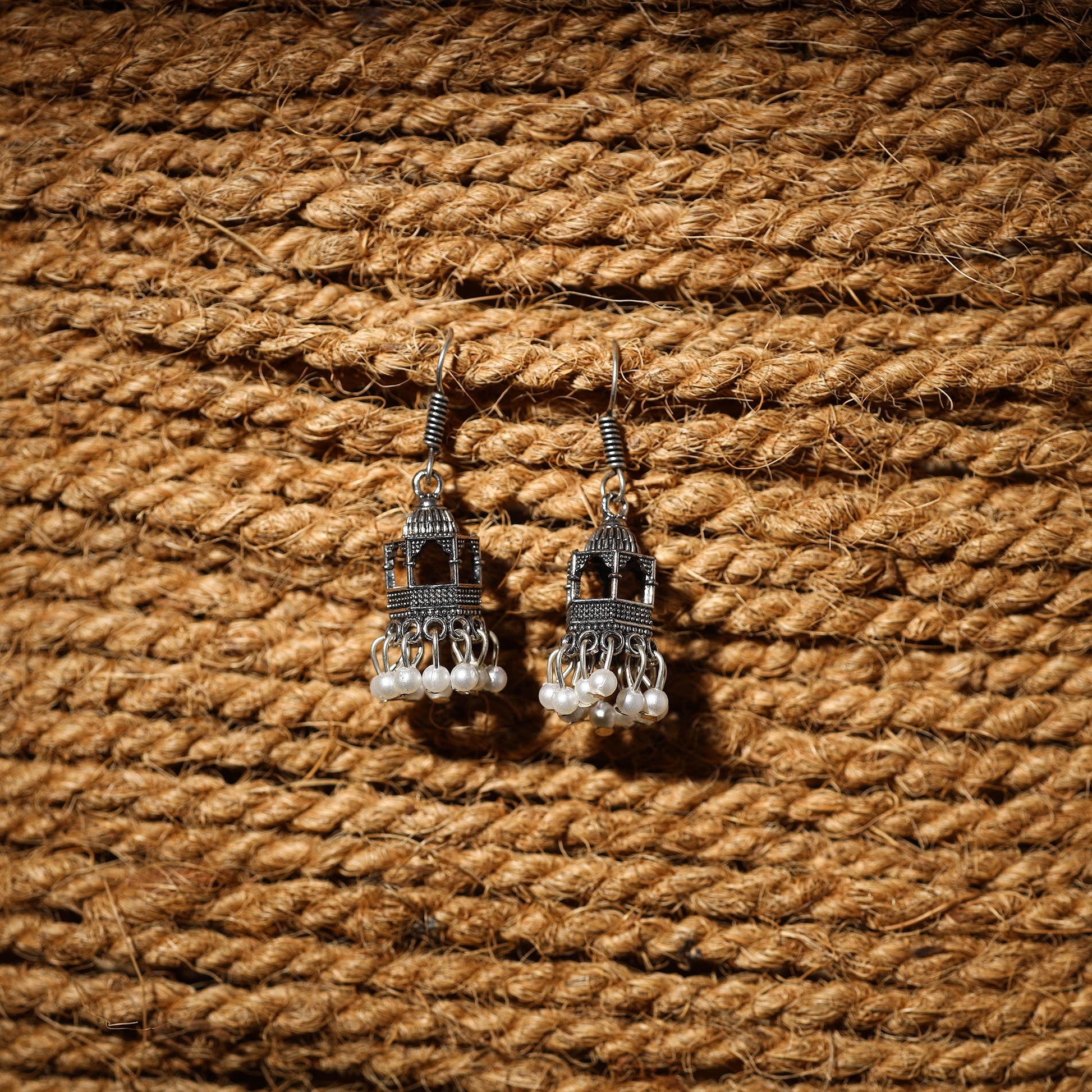Adhya Handcrafted GS Beaded Jhumki Earrings
