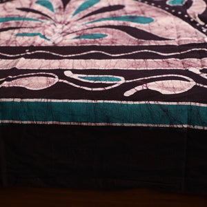 Brown - Hand Batik Printed Cotton Single Bed Cover (96 x 59 in) 65