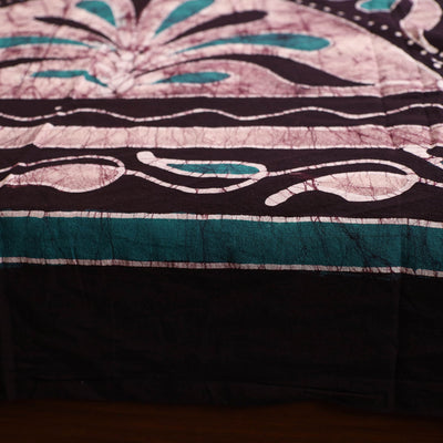Brown - Hand Batik Printed Cotton Single Bed Cover (96 x 59 in) 65