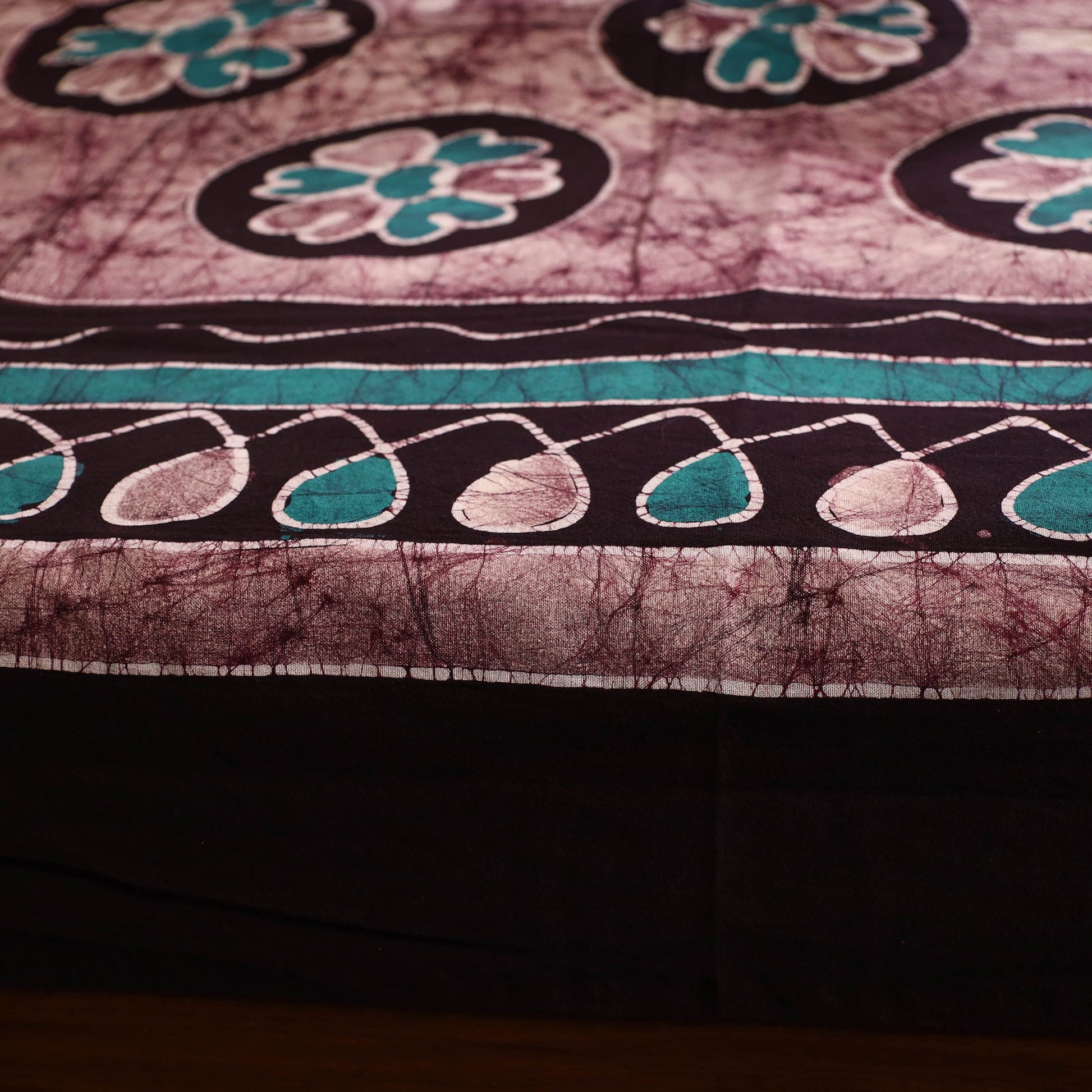 Brown - Hand Batik Printed Cotton Single Bed Cover (96 x 59 in) 67