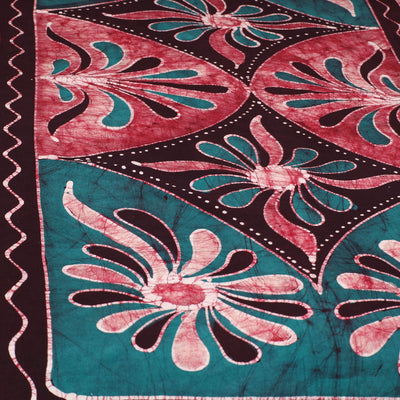 Brown - Hand Batik Printed Cotton Single Bed Cover (96 x 59 in) 69
