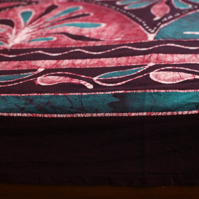 Brown - Hand Batik Printed Cotton Single Bed Cover (96 x 59 in) 69