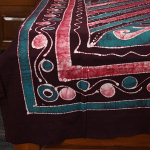 Brown - Hand Batik Printed Cotton Single Bed Cover (96 x 59 in) 70