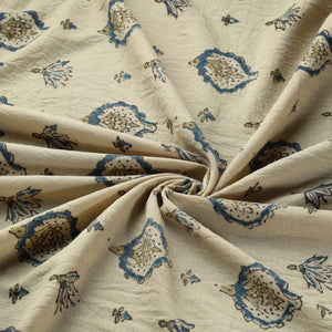Beige - Pure Wool Handloom Ajrakh Print Fabric 12