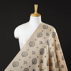 Beige - Pure Wool Handloom Ajrakh Print Fabric 04