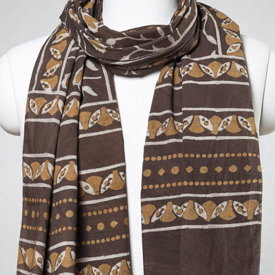 Brown - Akola Block Printed Cotton Stole