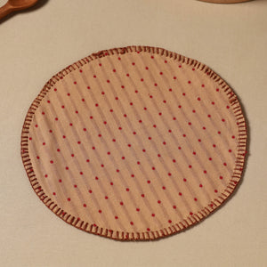 Brown - Jacquard Cotton Hand Embroidery Roti Napkin 02