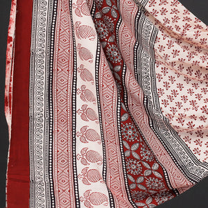 Black - 3pc Natural Dyed Cotton Bagh Print Suit Material Set 11