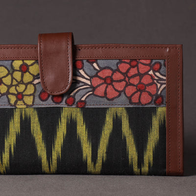 Black - Handpainted Kalamkari Natural Dyed Cotton Clutch