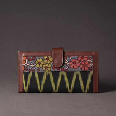 Black - Handpainted Kalamkari Natural Dyed Cotton Clutch