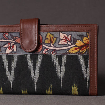 Black - Handpainted Kalamkari Natural Dyed Cotton Clutch