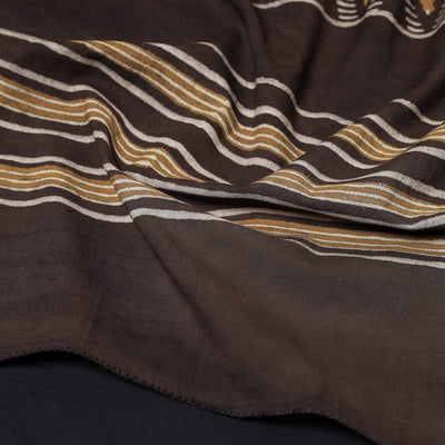 Brown - Akola Block Printed Cotton Stole