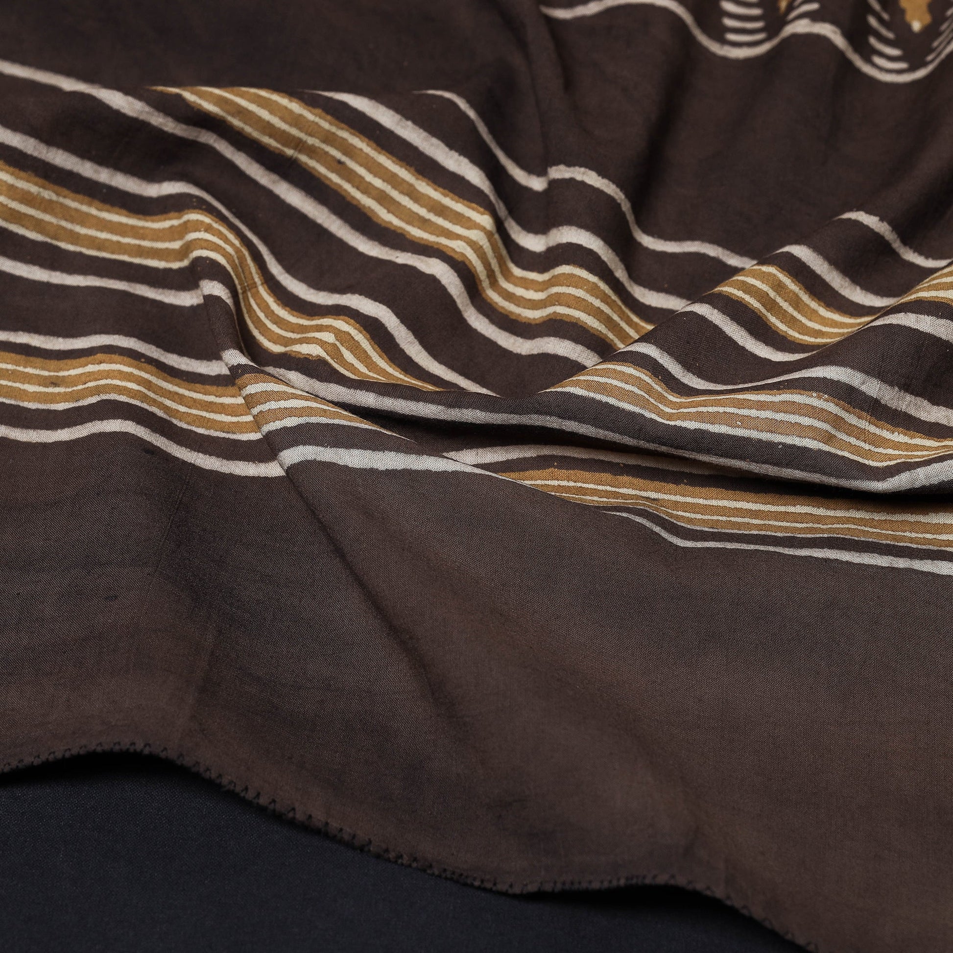 Brown - Akola Block Printed Cotton Stole