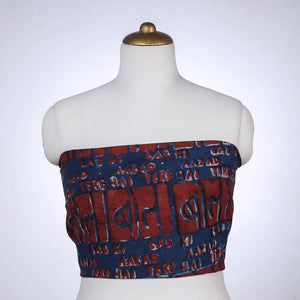 Blue - Bindaas Block Art Printed Cotton Blouse Piece