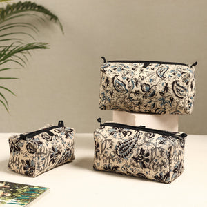Beige - Handmade Cotton Toiletry Bags (Set of 3) 04
