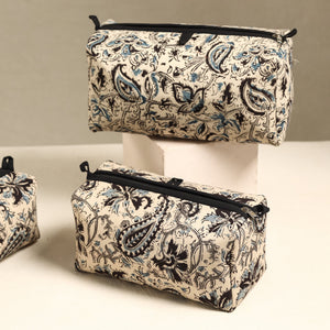 Beige - Handmade Cotton Toiletry Bags (Set of 3) 04