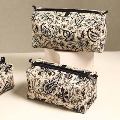 Beige - Handmade Cotton Toiletry Bags (Set of 3) 04