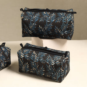 Brown - Handmade Cotton Toiletry Bags (Set of 3) 08