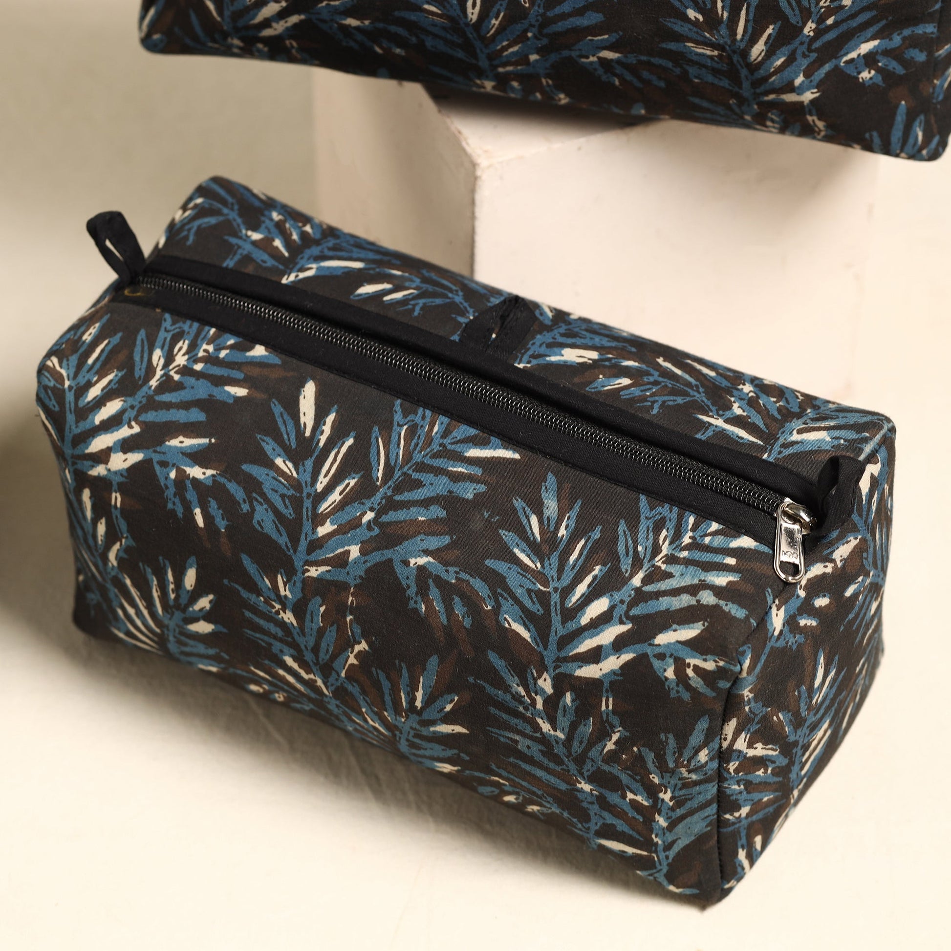 Brown - Handmade Cotton Toiletry Bags (Set of 3) 08