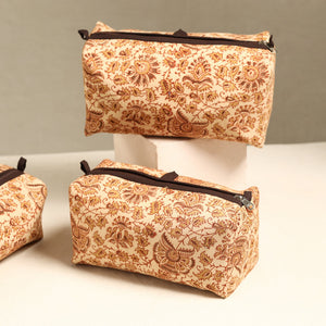 Beige - Handmade Cotton Toiletry Bags (Set of 3) 09