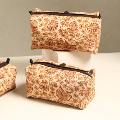 Beige - Handmade Cotton Toiletry Bags (Set of 3) 09