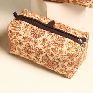 Beige - Handmade Cotton Toiletry Bags (Set of 3) 09