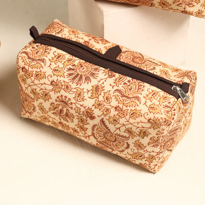Beige - Handmade Cotton Toiletry Bags (Set of 3) 09