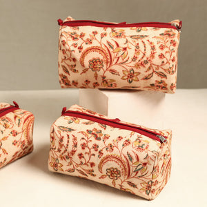 Beige - Handmade Cotton Toiletry Bags (Set of 3) 14