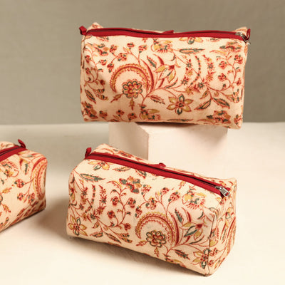 Beige - Handmade Cotton Toiletry Bags (Set of 3) 14
