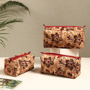 Beige - Handmade Cotton Toiletry Bags (Set of 3) 20