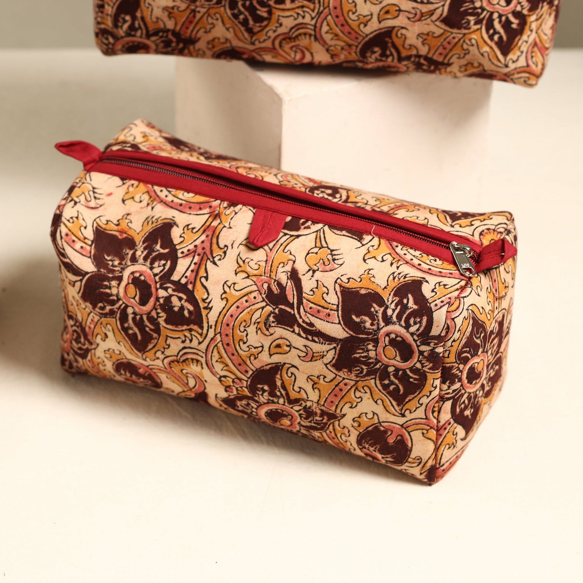 Beige - Handmade Cotton Toiletry Bags (Set of 3) 20