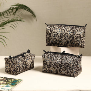 Brown - Handmade Cotton Toiletry Bags (Set of 3) 26