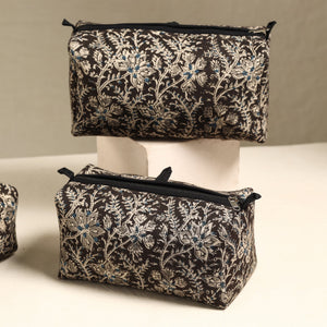 Brown - Handmade Cotton Toiletry Bags (Set of 3) 26