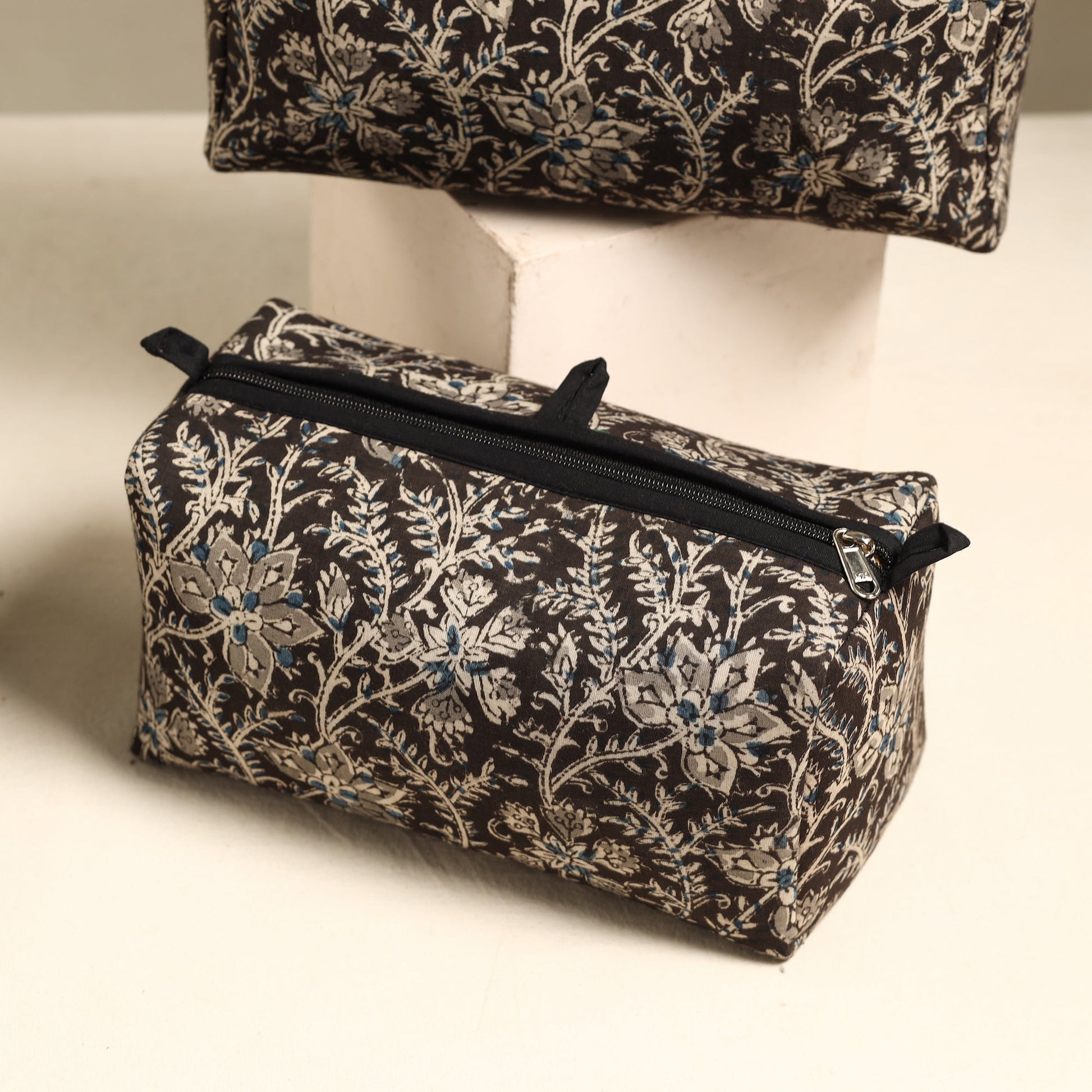 Brown - Handmade Cotton Toiletry Bags (Set of 3) 26