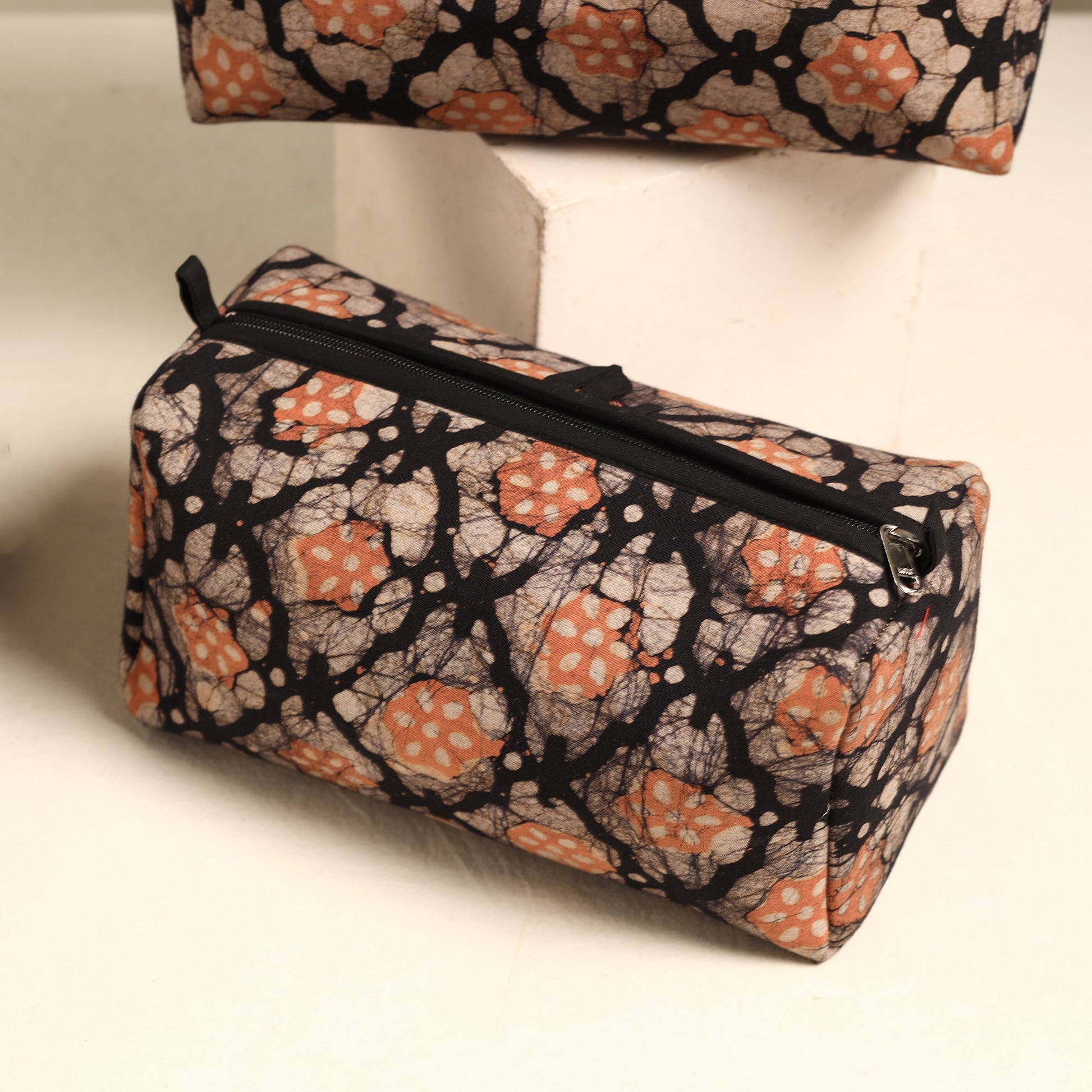 Brown - Handmade Cotton Toiletry Bags (Set of 3) 36