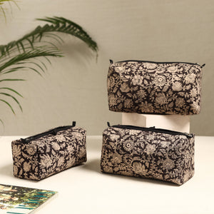 Brown - Handmade Cotton Toiletry Bags (Set of 3) 41