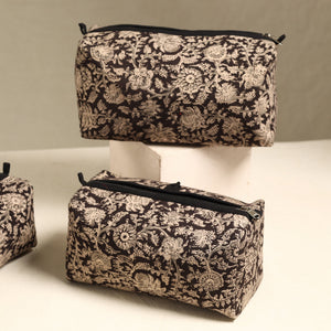 Brown - Handmade Cotton Toiletry Bags (Set of 3) 41