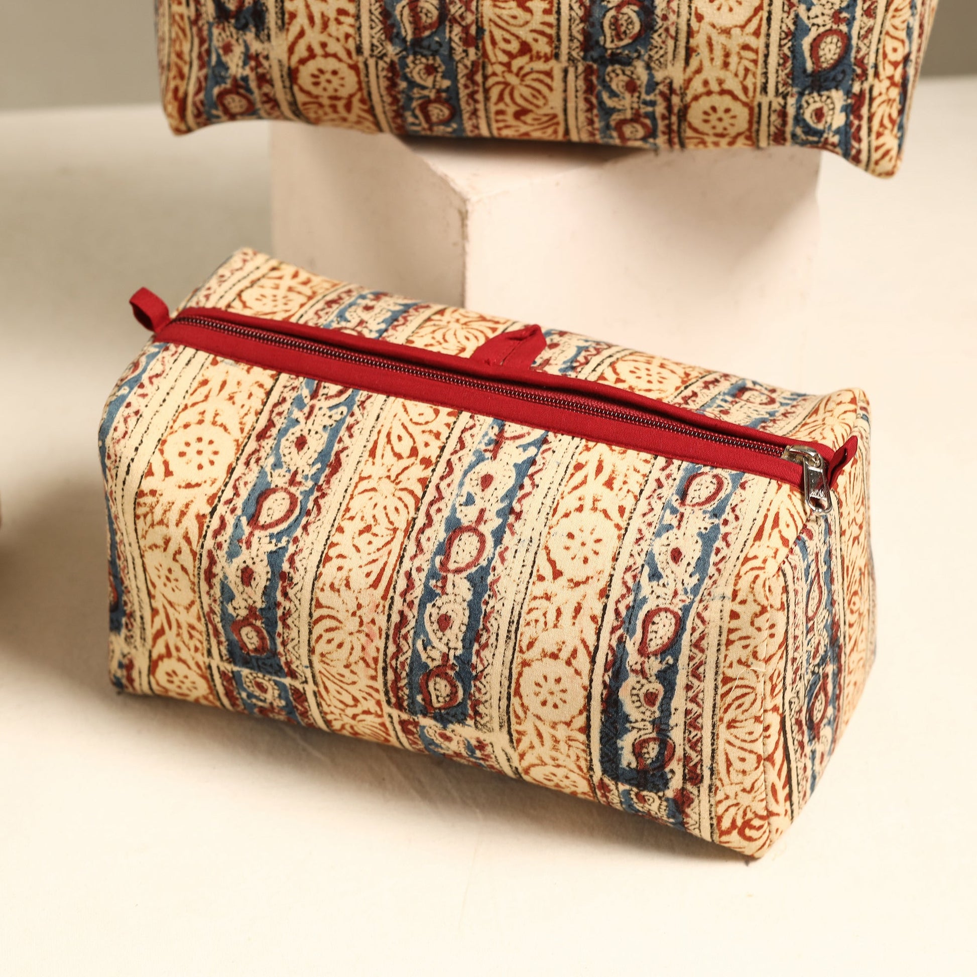 Beige - Handmade Cotton Toiletry Bags (Set of 3) 44
