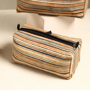 Beige - Handmade Cotton Toiletry Bags (Set of 3) 45